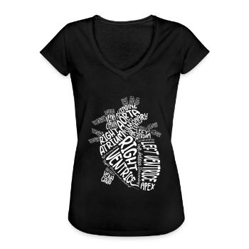 Anatomisches Herz Kardiologe Anatomie Kardiologie - Frauen Vintage T-Shirt - Schwarz - Vorne - Danielle (179cm)