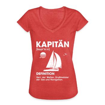 Kapitän Definition Herr der Wellen Großmeister See - Frauen Vintage T-Shirt - Rot meliert - Vorne - Danielle (179cm)