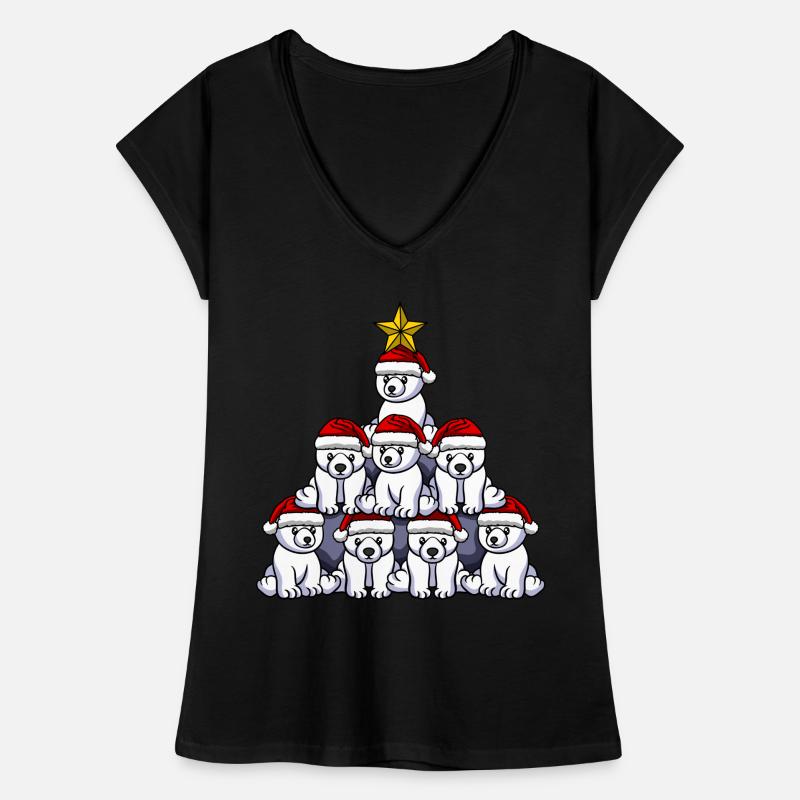 Polar Bear Christmas Tree Women's Vintage T-Shirt