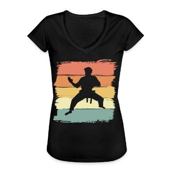 Karaté vintage rétro karaté légende - T-shirt vintage Femme - noir - Devant - Danielle (179cm)