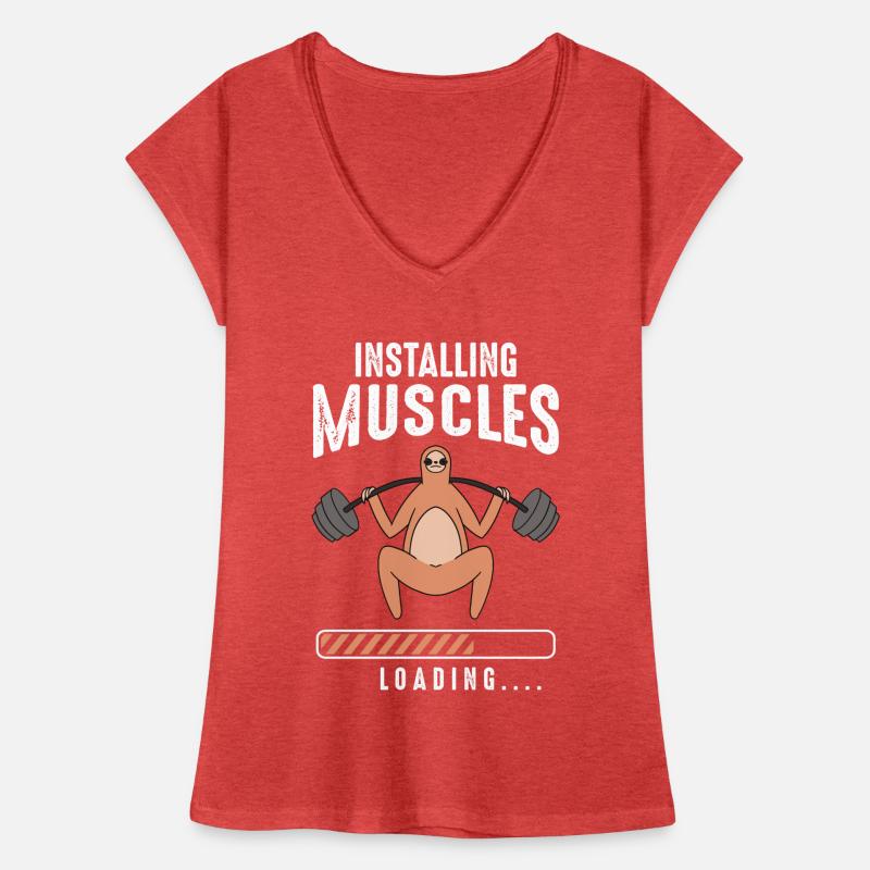 Installing Muscles Loading Fitness Workout Women's Vintage T-Shirt