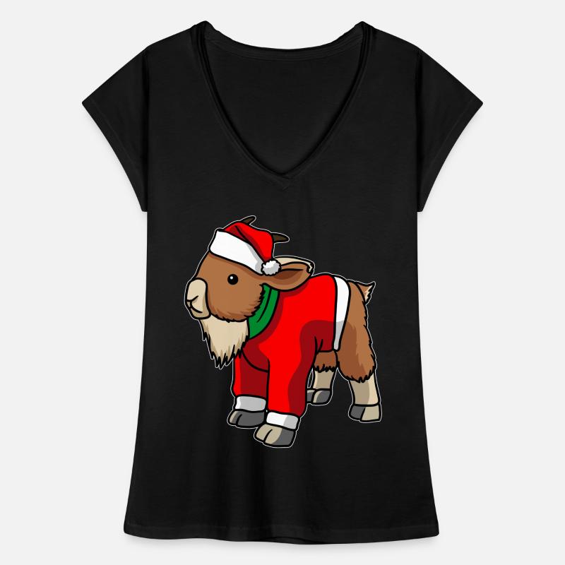 Chèvre avec pull de Noël T-shirt vintage Femme