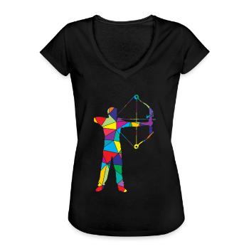 Archer Polygon Tir à l’arc - T-shirt vintage Femme - noir - Devant