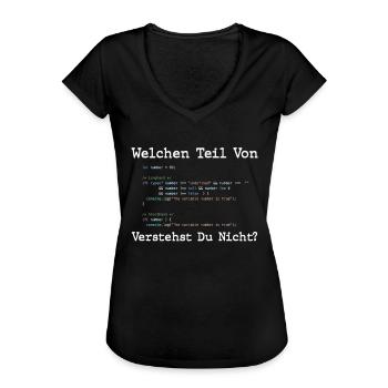 Welchen Teil Von Verstehst Du Nicht Programmierer - Frauen Vintage T-Shirt - Schwarz - Vorne - Danielle (179cm)