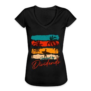 Commandité par dividendes - T-shirt vintage Femme - noir - Devant - Danielle (179cm)