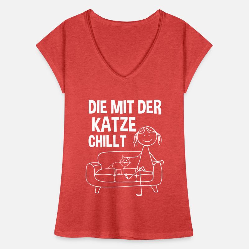 Die mit der Katze chillt Frauen Vintage T-Shirt