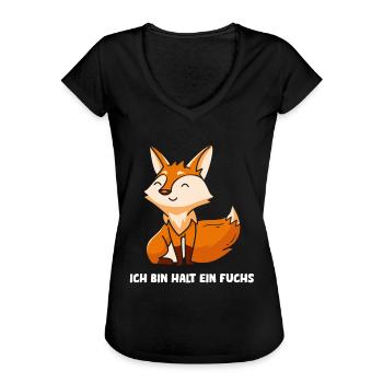 Ich bin halt ein Fuchs Schlauer Fuchs - Frauen Vintage T-Shirt - Schwarz - Vorne