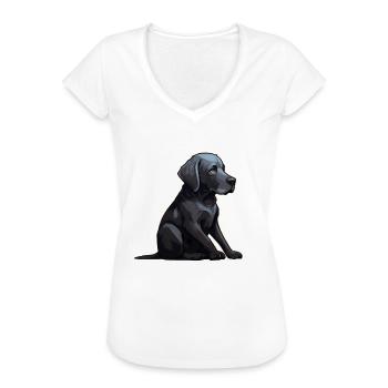 Labrador puppy - Vrouwen Vintage T-shirt - zwart - Voor - Danielle (179cm)