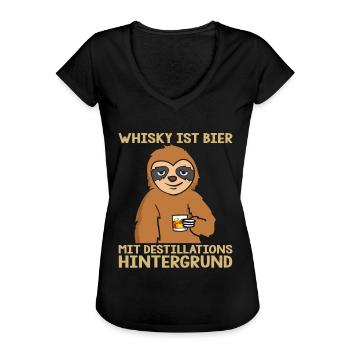 Whiskey is beer with distillation background - Women's Vintage T-Shirt - black - Front