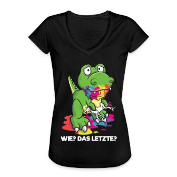 Wie Das Letzte Drache frisst Einhorn - Frauen Vintage T-Shirt - Schwarz - Vorne