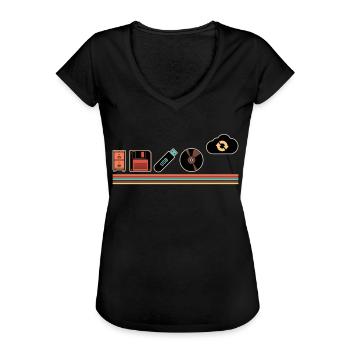 IT Geek, PC Accessories Storage Devices Evolution - Women's Vintage T-Shirt - black - Front