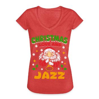 Christmas, Love & Jazz, Perfekt für Musikfans - Frauen Vintage T-Shirt - Rot meliert - Vorne - Danielle (179cm)