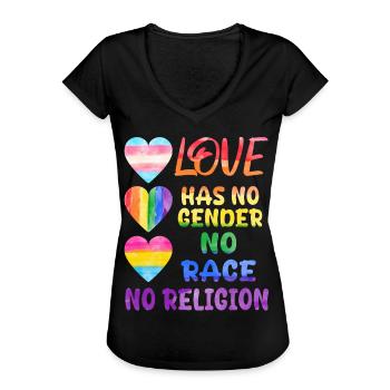 Gender Lesben, Schwule, Trans, Queer Regenbogen - Frauen Vintage T-Shirt - Schwarz - Vorne - Danielle (179cm)