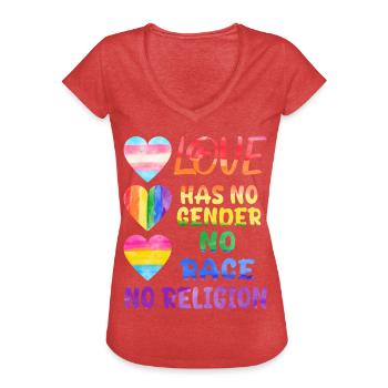 Gender Lesben, Schwule, Trans, Queer Regenbogen - Frauen Vintage T-Shirt - Rot meliert - Vorne - Danielle (179cm)