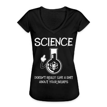 Étudiant en humour scientifique, Physique, Chimie - T-shirt vintage Femme - noir - Devant - Danielle (179cm)