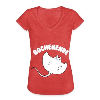 Funny Ray End Gift for Manta Ray Fans - Women's Vintage T-Shirt - heather red - Front - Danielle (179cm)