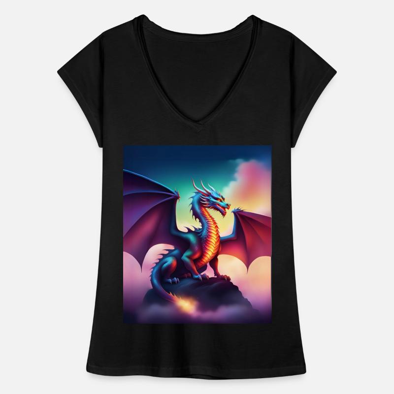 Drache auf einer Klippe Frauen Vintage T-Shirt