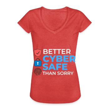 Cyber Security Information Computer Sicherheit - Frauen Vintage T-Shirt - Rot meliert - Vorne - Danielle (179cm)