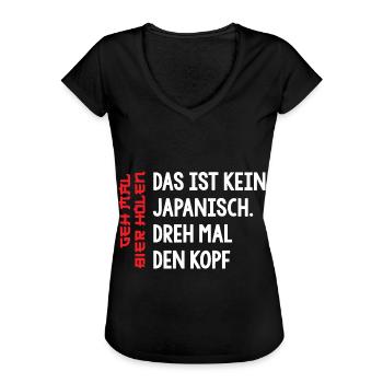 Das ist kein japanisch dreh mal den Kopf Bier - Frauen Vintage T-Shirt - Schwarz - Vorne