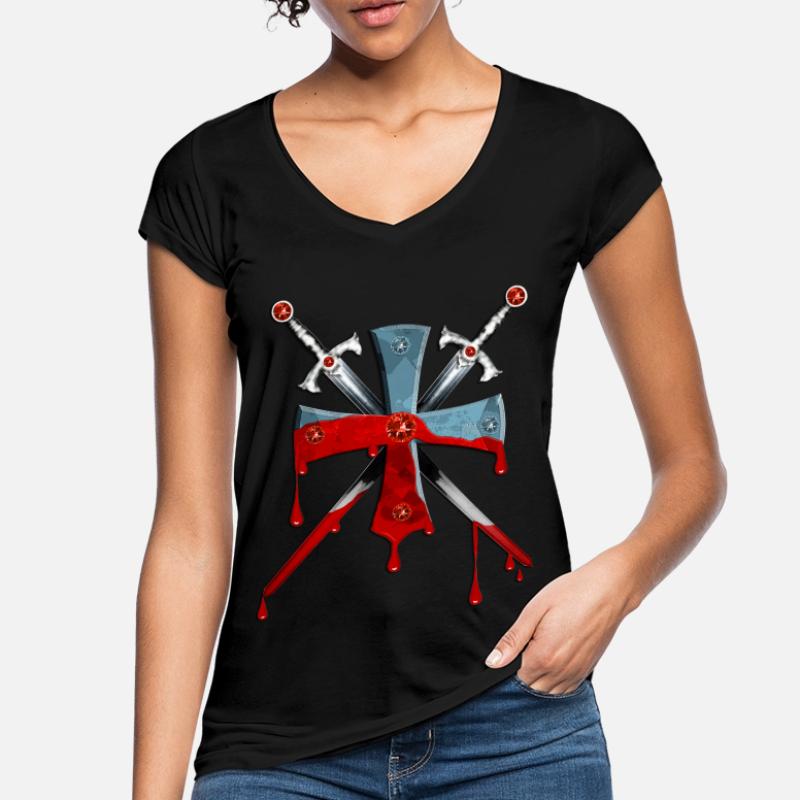 Croix / Crusader / épées de chevalier T-shirt vintage Femme