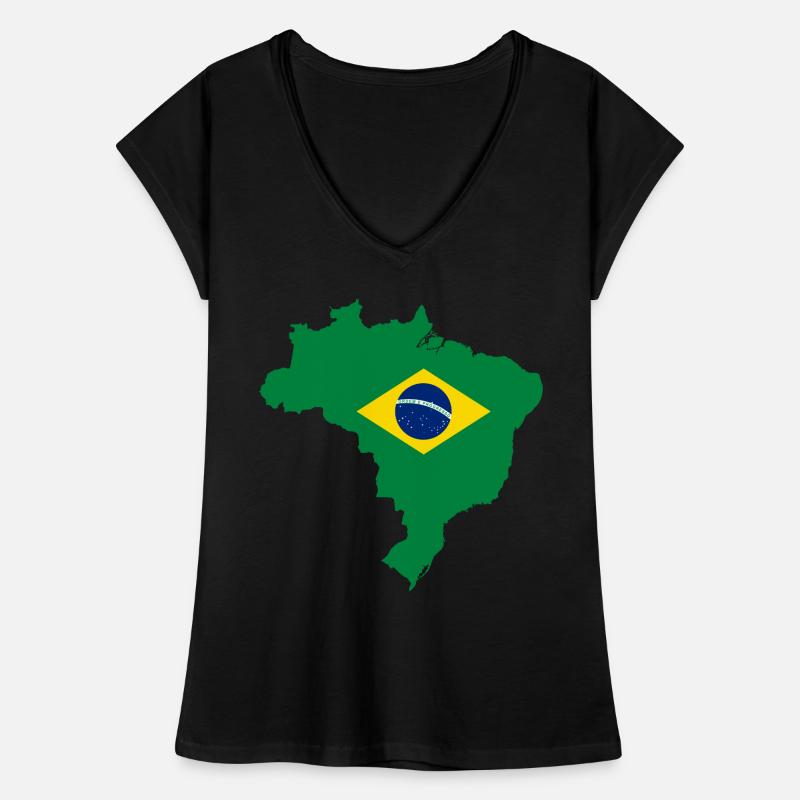 Brésil Drapeau Idée cadeau carte T-shirt vintage Femme