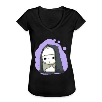 Horreur religieuse - T-shirt vintage Femme - noir - Devant - Danielle (179cm)