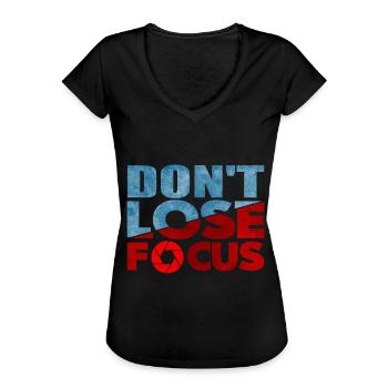 Fotografie Fokus - Frauen Vintage T-Shirt - Schwarz - Vorne - Danielle (179cm)