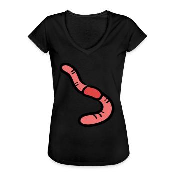 Ver de terre - T-shirt vintage Femme - noir - Devant - Danielle (179cm)