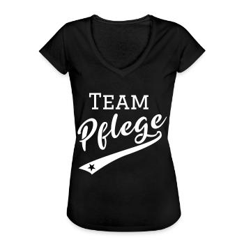 Team Pflege | Kranken - Altenpflege | Teamshirts | - Frauen Vintage T-Shirt - Schwarz - Vorne - Danielle (179cm)