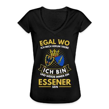 Stadt Essen Wappen Stolzer Essener Geschenk - Frauen Vintage T-Shirt - Schwarz - Vorne - Danielle (179cm)