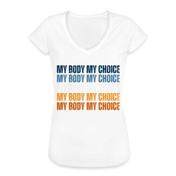 Mon corps Mon choix Pro Choice Féministe - T-shirt vintage Femme - noir - Devant - Danielle (179cm)