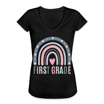First grade teachers back to school - Women's Vintage T-Shirt - black - Front - Danielle (179cm)