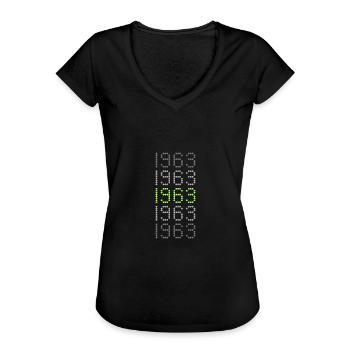 1963 - Frauen Vintage T-Shirt - Schwarz - Vorne - Danielle (179cm)