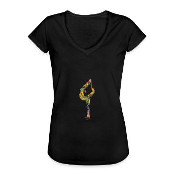 Eiskunstlauf - Frauen Vintage T-Shirt - Schwarz - Vorne - Danielle (179cm)