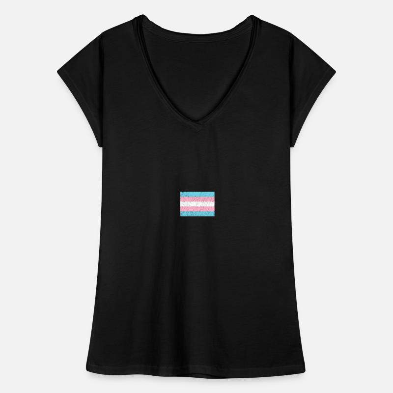 Trans Flag Pattern Transparent Women's Vintage T-Shirt