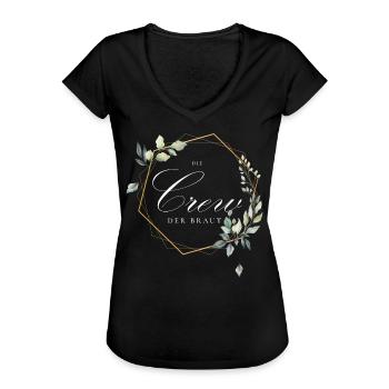 Die Crew der Braut - Frauen Vintage T-Shirt - Schwarz - Vorne - Danielle (179cm)