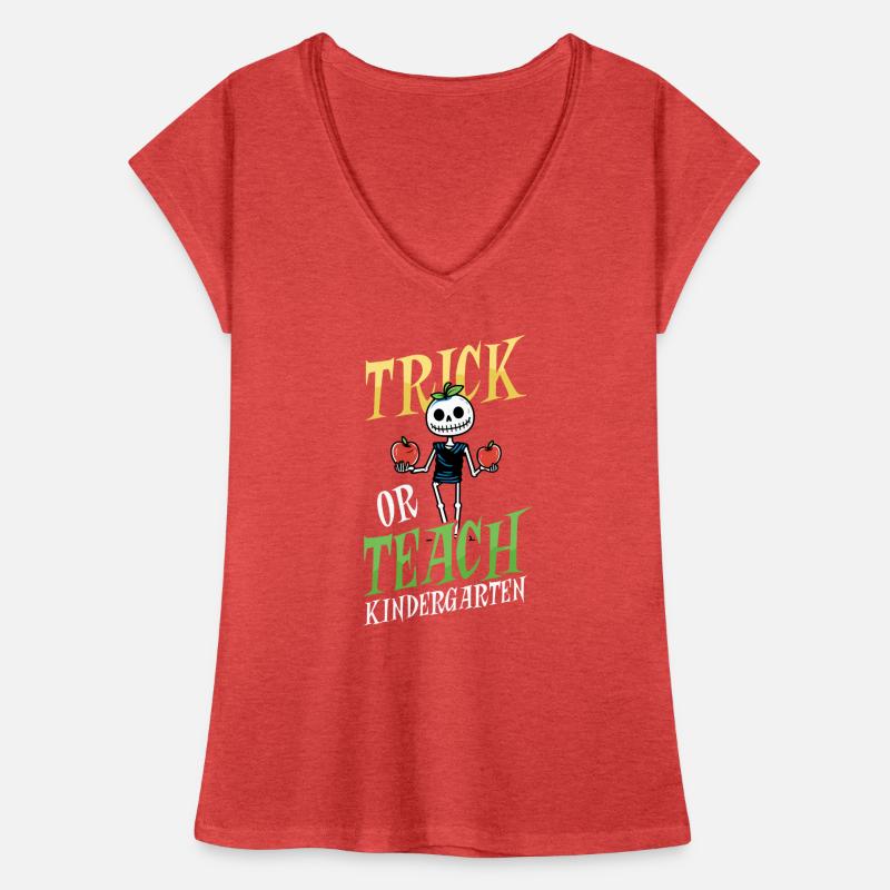 Kindergärtnerin Trick Oder Teach Skeleton Frauen Vintage T-Shirt