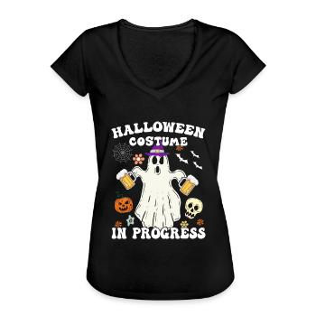 Halloween Costume In Progress - Funny Halloween - Women's Vintage T-Shirt - black - Front - Danielle (179cm)