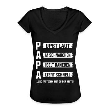 Lustige Vatertag Ideen Papa Lustig Vatertag - Frauen Vintage T-Shirt - Schwarz - Vorne - Danielle (179cm)