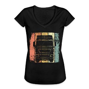 LKW - Frauen Vintage T-Shirt - Schwarz - Vorne