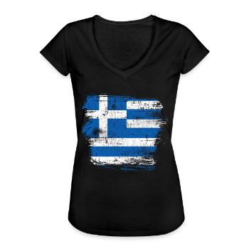 Griechenland - Frauen Vintage T-Shirt - Schwarz - Vorne - Danielle (179cm)