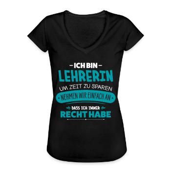 Lehrerin - Frauen Vintage T-Shirt - Schwarz - Vorne