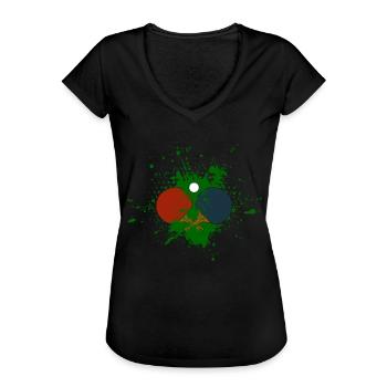 Ping-pong - T-shirt vintage Femme - noir - Devant - Danielle (179cm)