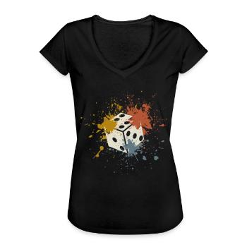 Würfel Casino - Frauen Vintage T-Shirt - Schwarz - Vorne