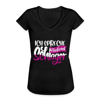 Deutscher Schlager - Frauen Vintage T-Shirt - Schwarz - Vorne