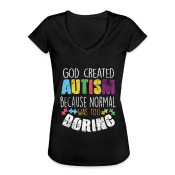 autistique - T-shirt vintage Femme - noir - Devant