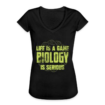 biology - Women's Vintage T-Shirt - black - Front - Danielle (179cm)