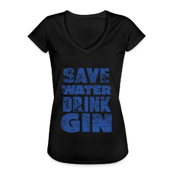 gin - T-shirt vintage Femme - noir - Devant - Danielle (179cm)
