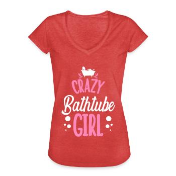 Bath tub - Women's Vintage T-Shirt - heather red - Front - Danielle (179cm)