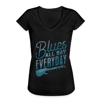 Blues - T-shirt vintage Femme - noir - Devant - Danielle (179cm)
